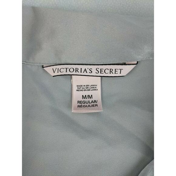Womens Victorias Secret Sleep Shirt Silky Button Gray Bling Size M - Picture 3 of 8